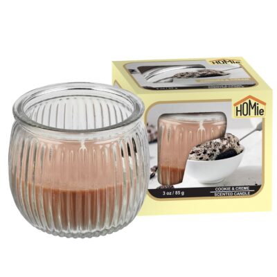 Κερί Cookies and Cream σε Βάζο 21h 85gr Net, 7x6,5cm Homie 57467