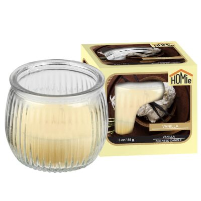 Κερί Βανίλια σε Βάζο 21h 85gr Net, 7x6,5cm Homie 57468