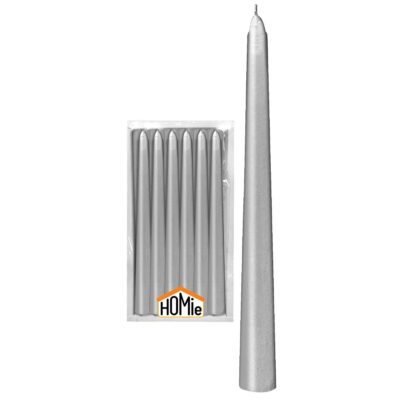 Κερί Κηροπηγίου Βενετσιάνικο Ασημί 20x2,2cm Homie 57490