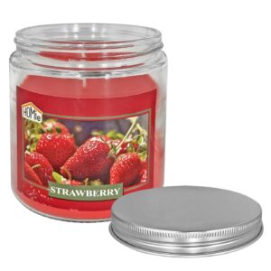 37-482 Κερί Φράουλα σε Βάζο Γυάλινο με Καπάκι 10x9,5cm, 545g Gross, 280g net Homie 57502