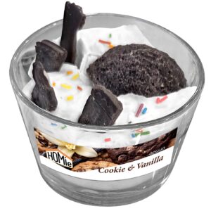 Κερί Μεγάλο Βάζο Επιδόρπιο Cookies και Βανίλια ø10x8cm Homie 57518