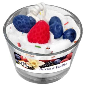 Κερί Μεγάλο Βάζο Επιδόρπιο Berries και Φράουλες 220g net ø10x8cm Homie 57519