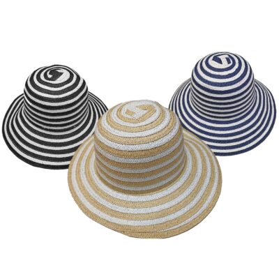 Καπέλο Γυναικείο Ψαθόχαρτο με Ρίγες ø37cm SummerTiempo 622569