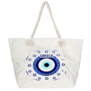 Τσάντα Παραλίας Μεγάλη με Μάτι Τριπλό 55x34x17cm SummerTiempo 622602