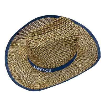Καπέλο Ψαθόχαρτο Greece Κορδέλα Ενηλίκων 40x34cm SummerTiempo 622744