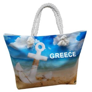 Τσάντα Παραλίας Μεγάλη Greece Άγκυρα 58x37x16cm SummerTiempo 622761