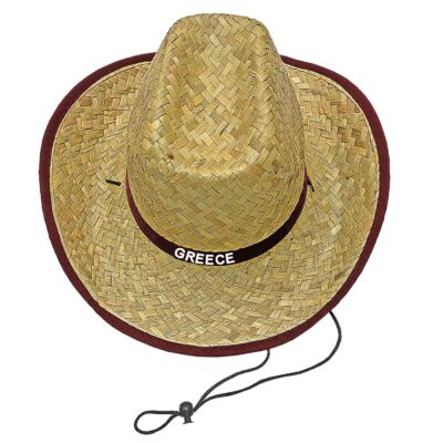Καπέλο Ψάθινο με Κορδέλα Greece Ενηλίκων 36x14cm SummerTiempo 622765