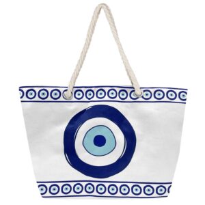 Τσάντα Παραλίας Μεγάλη με Μάτι Μεγάλο & Μικρά 55x34x17cm SummerTiempo 622937