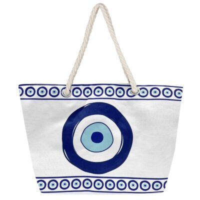 Τσάντα Παραλίας Μεγάλη με Μάτι Μεγάλο & Μικρά 55x34x17cm SummerTiempo 622937