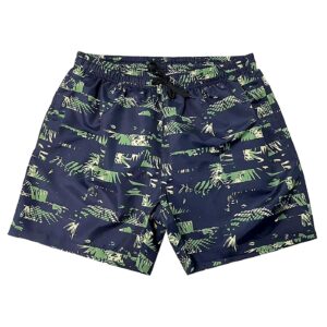 42-2956 Μαγιό Ανδρικό Polyester Μπλε με Πράσινα Φύλλα SummerTiempo 622976