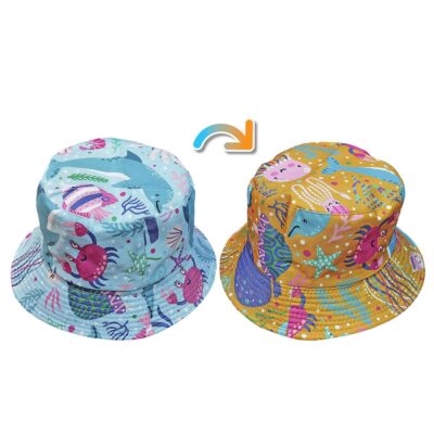 Καπέλο Κώνος Παιδικό Διπλής Όψης Ψαράκια  SummerTiempo 623156