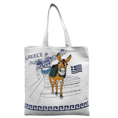 Τσάντα Βαμβακερή Τουριστική Γαϊδουράκι 40x40x10cm SummerTiempo 623185