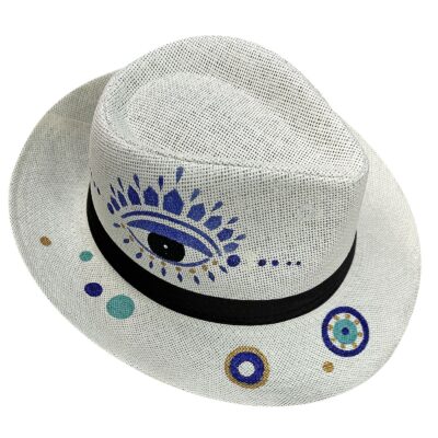 Καπέλο Ψαθόχαρτο Μάτια Μπλε 34x30x12cm SummerTiempo 623231