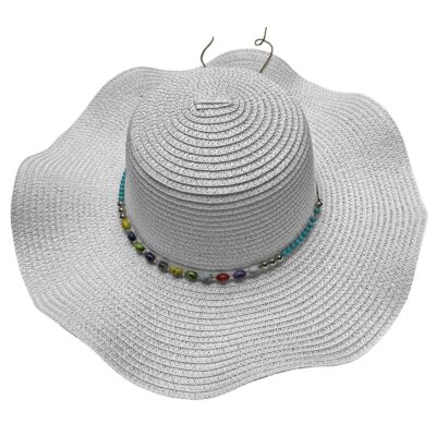 Καπέλο Ψαθόχαρτο Μπλε Πετράδια ø40cm SummerTiempo 623346