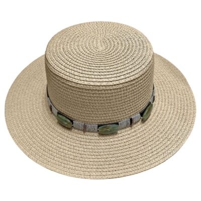 Καπέλο Ψαθόχαρτο Αυστηρές Γωνίες, Πετράδια ø34cm SummerTiempo 623352