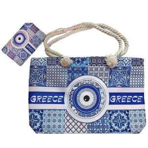 Τσάντα Παραλίας Μάτι σετ με Νεσεσέρ 55x37x17cm & 19x12cm SummerTiempo 623369