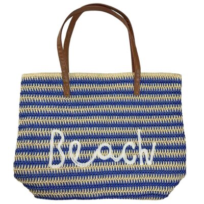 Τσάντα Παραλίας Ψαθόχαρτο Beach 51x39x15cm SummerTiempo 623371