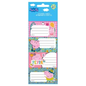 50-3086 Ετικέτες Peppa pig σετ=5 Φύλλα 20 Ετικέτες Peppa