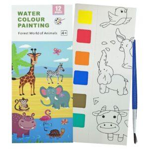 50-3203 Άλμπουμ Χρωματισμού με Νερομπογιές & Πινέλο Ζωάκια 19x8cm JustNote 703223