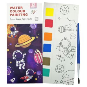 50-3204 Άλμπουμ Χρωματισμού με Νερομπογιές & Πινέλο Διαστημάνθρωπος 19x8cm JustNote 703224