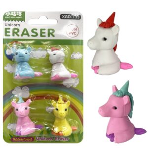 Γόμες 3d Μονόκεροι 4τεμ ~3,5cm JustNote 703388