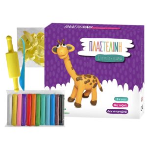 50-3420 Πλαστελίνη Κουτί με Καλούπια & Εργαλεία σετ=12 Χρώματα 180gr net JustNote 703440