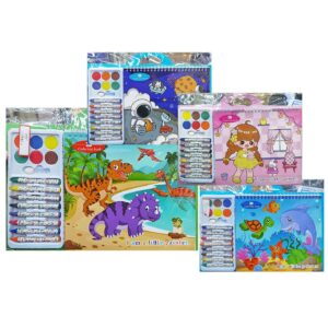 50-3435 Σχολικό σετ=15τεμ Ζωγραφικής, Μπλοκ 12σελ,6 Τέμπερες &ι 8 Κηρομπογιές 31x24cm JustNote 703455