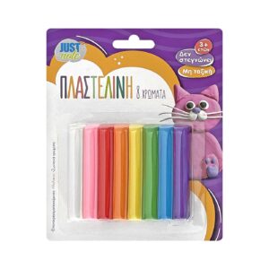 50-50 Πλαστελίνη σετ=8 Χρώματα 100g net JustNote 7070