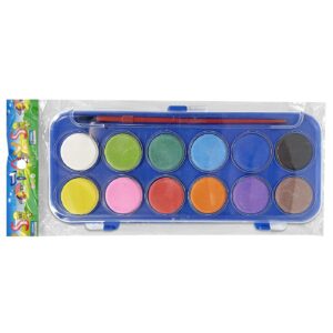 Νερομπογιά 12χρωματων με Πινέλο 21x9cm JustNote 7086