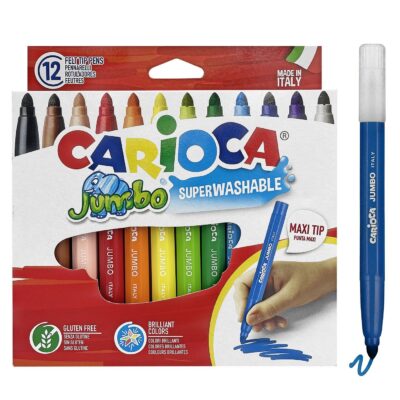 Μαρκαδόροι Carioca Jumbo 6mm σετ=12 Χρώματα  Carioca 40569