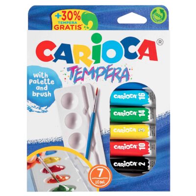 Σετ 7 Τέμπερες Παλέτα & Πινέλο Carioca 7x10ml Carioca 40011