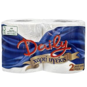 7-31 Χαρτί Υγείας Daily 2 Φύλλων πακ=2 Ρολά 63gr Daily