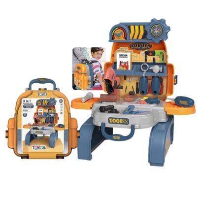 Πάγκος Εργαλεία 23 τεμ 3 σε 1 Backpack Ανοικτό: 40x39x31cm, Κλειστό: 28x25x12cm ToyMarkt 913179