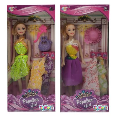 Κούκλα Popular Girl & Αξεσουάρ & Φορέματα 32x14x5cm ToyMarkt 922072