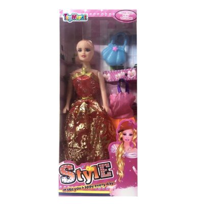 Κούκλα Style με Τσάντα & Έξτρα Φόρεμα 13x32x4cm ToyMarkt 922076