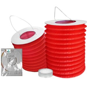 73-10 Φαναράκι Χάρτινο Κόκκινο με Ρεσώ 25 x ø16cm Bunny's 9330