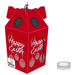 73-1349 Φαναράκι με Ρεσώ Κόκκινο με Αυγα 21x9,5cm Bunny's 931369