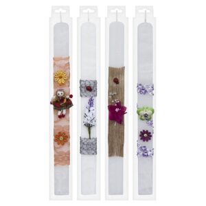 73-1484 Λαμπάδα Πλακέ με Στολίδια Ανάγλυφη 35cm Bunny's 931504