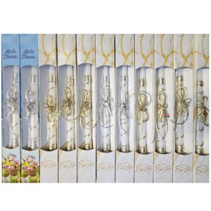 73-1490 Λαμπάδα Μεταλλικό Στολίδι Ντεκορ σε Χρωματιστό Κουτί 36cm x ø17mm Bunny's 931510