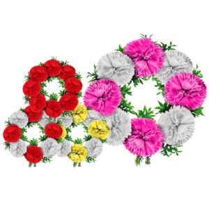 73-1551 Στεφάνι με 8 Γαρύφαλλα ø40cm Bunny's 931571