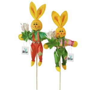 73-1583 Λαγός με Στάχι σε Καλάμι 58cm (κούκλα 40cm) Bunny's 931603