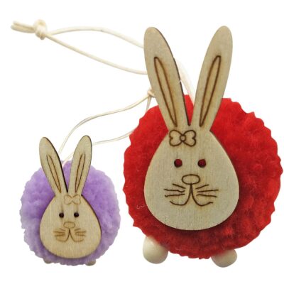 Στολίδι Κρεμαστό Λαγός σε Φούντα 5cm Bunny's 931612