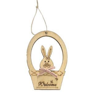 73-1967 Στολίδι Κρεμαστό Καλάθι με Λαγό 10x6,5cm Bunny's 931987