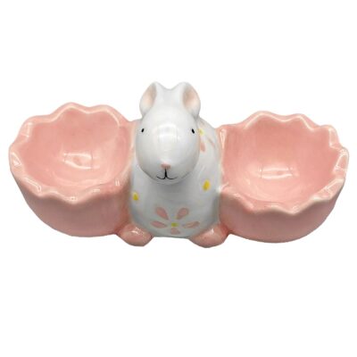 Αυγοθήκη Λαγός με 2 Φωλιές Αυγών 14,5x7,5x7cm Bunny's 932003