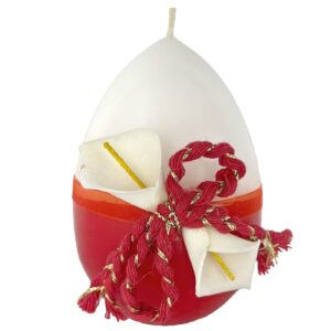 Κερί Δίχρωμο Αυγό Κορδόνι Κρίνος 9cm Bunny's 932027