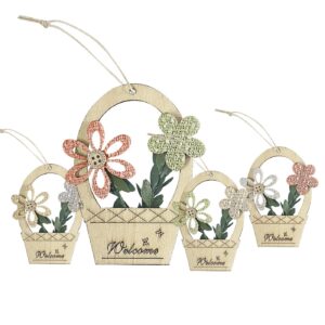 73-2041 Στολίδι Κρεμαστό Γλαστράκι-Λουλούδια 10x7cm Bunny's 932061