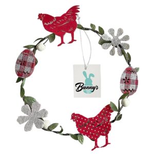 73-2042 Στεφάνι Μεταλλικό Κότες-Αυγα ø21cm Bunny's 932062