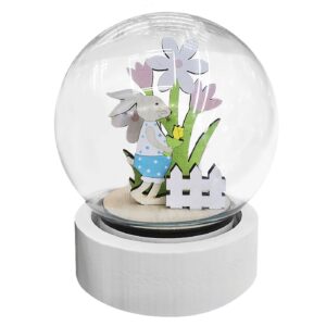 73-2077 Στολίδι Λαγός με Λουλούδια σε Γυάλα & φως 12x8cm Bunny's 932097