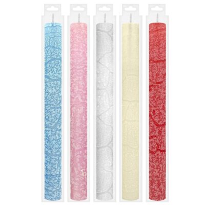 Λαμπάδα Στρογγυλή Χρωματιστή ματ Ανάγλυφη 30cm x ø2,8cm Bunny's 932111