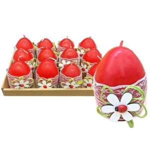 Κερί Αυγό με Πασχαλίτσα 8cm Bunny's 932161